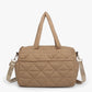 Billie Quilted Nylon Satchel - Taupe