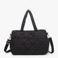 Billie Quilted Nylon Satchel - Black