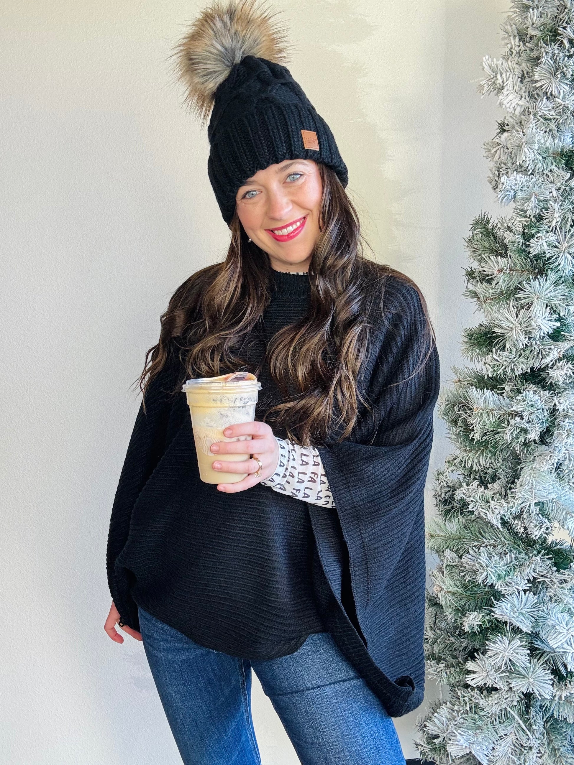 Blakeley

Stay warm and fashionable in this MEG Pullover Poncho.&nbsp; Features long arm holes for a flowy poncho feel, yet in a cute knit sweater.&nbsp; This stylish poncho sweater is designed to keep even the chilliest weather at bay. Perfect for a chic, cozy look.

Featured with our Dress It Up sheer tops &nbsp;
