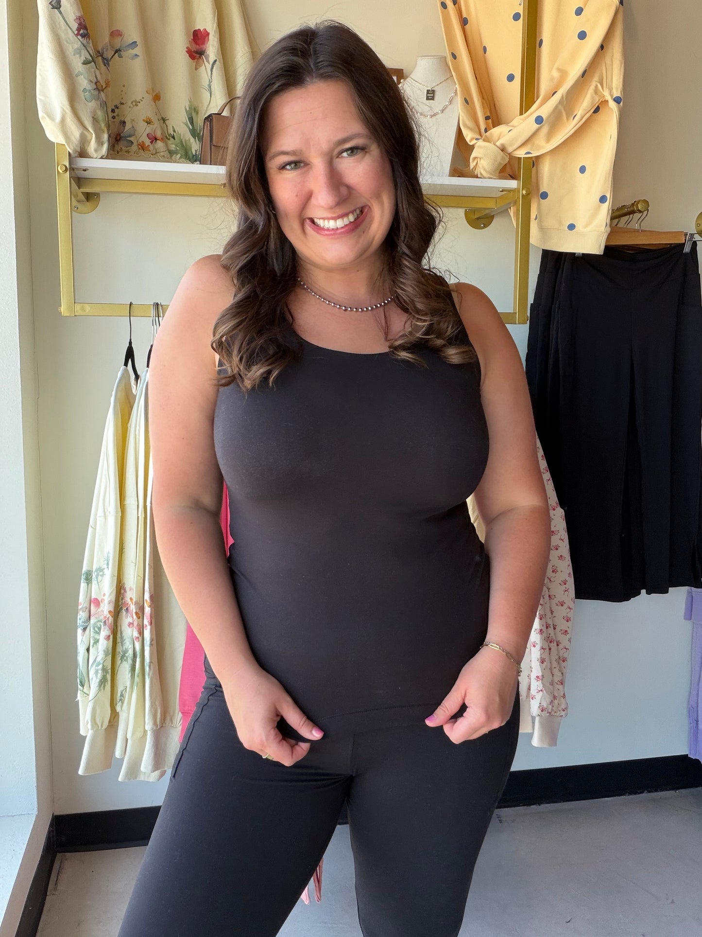 Crafted from butter-soft fabric, this tank top offers a smooth, comfortable feel with a clean, versatile silhouette. Designed with a classic round neckline, it layers effortlessly under tops or blouses while providing an easy, flattering fit for everyday wear. Features: - Butter soft fabric - Plus/Curvy size - Tank top - Round neckline - Smooth and comfortable feel - Ideal for layering
