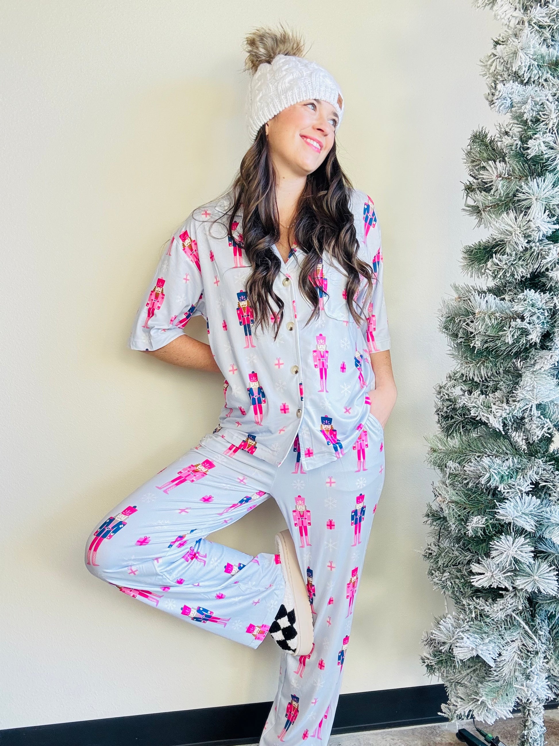Katy Did

With a dreamy light blue base and adorable holiday details, this set is perfect for matching moments or gifting to your favorite cozy queen. Whether you’re snapping holiday pics or just enjoying the season from the couch, these PJs bring the joy of the season in the comfiest way.