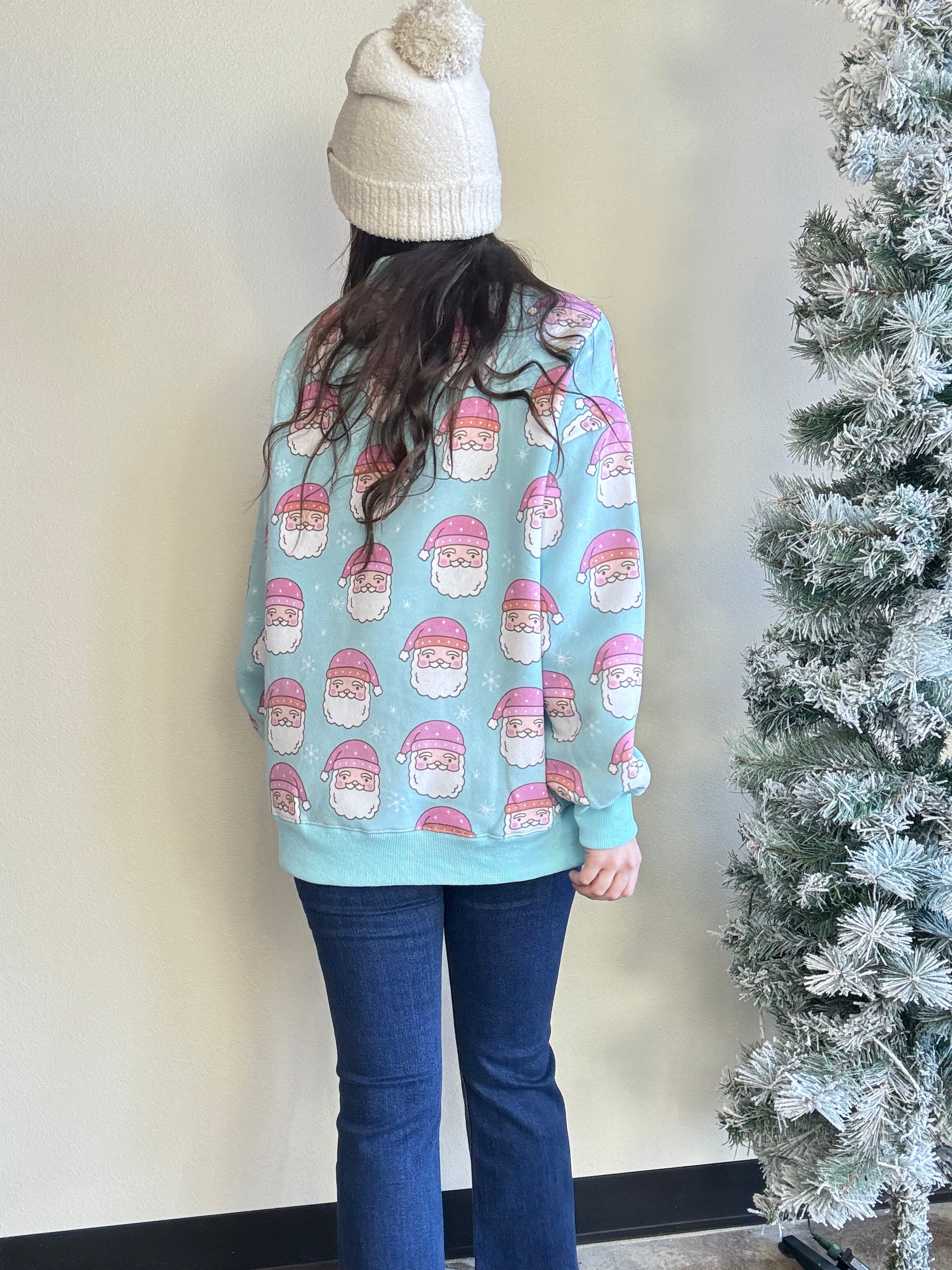 Katydid

With its oversized fit and playful vibe, it pairs perfectly with leggings, fuzzy slippers, and your fave holiday tumbler. Who says Santa only wears red? Pink is the new festive, babe!