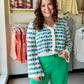 Boho-chic meets effortless layering. The Blue Scalloped Crochet Cardigan is a dreamy open-front style with a V-neckline, long sleeves, and a relaxed fit that drapes beautifully over any outfit. The delicate scalloped edge and crochet texture add just the right amount of detail to elevate a simple tee or sundress.

Button closure keeps it versatile — wear it open for a breezy, laid-back look or fastened for a more polished feel. One size fits most.

V-neckline with button closure
Long sleeve, relaxed fit
Sca