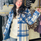 Royal blue and cream plaid jacket

Button closure

Two front pockets at the bust

Side pockets

Relaxed fit
Fully lined

Imported garment

100% Polyester