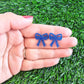 Blue Glitter Bow Earrings