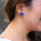 Blue Glitter Bow Earrings