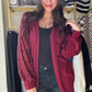 Burgundy Sequence Contrast Cardigan