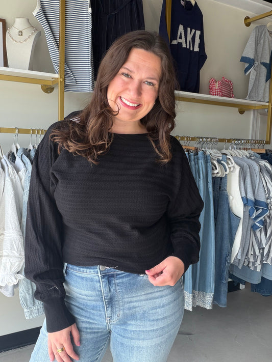 Scoop Neck Black Sweater