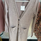 Heathered Grey Pink Button Cardi