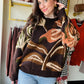 Mocha Shimmer Flower Sweater