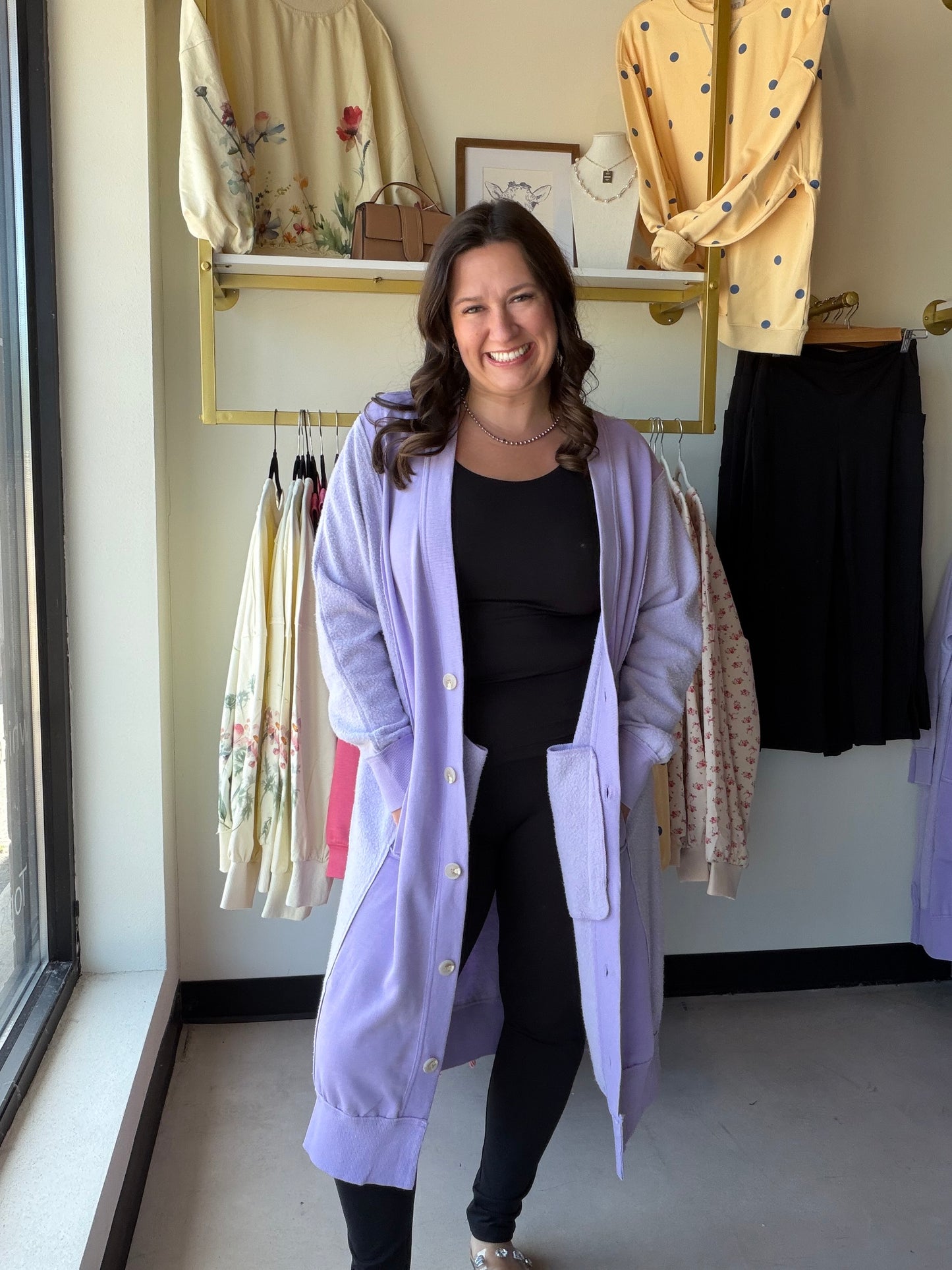 Purple Desi Sweatshirt Cardigan