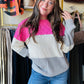 Pink & Grey Block Sweater