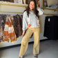 Latte Twill Wide Leg Pants