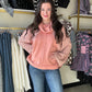 Peach Multi Cowlneck Pullover