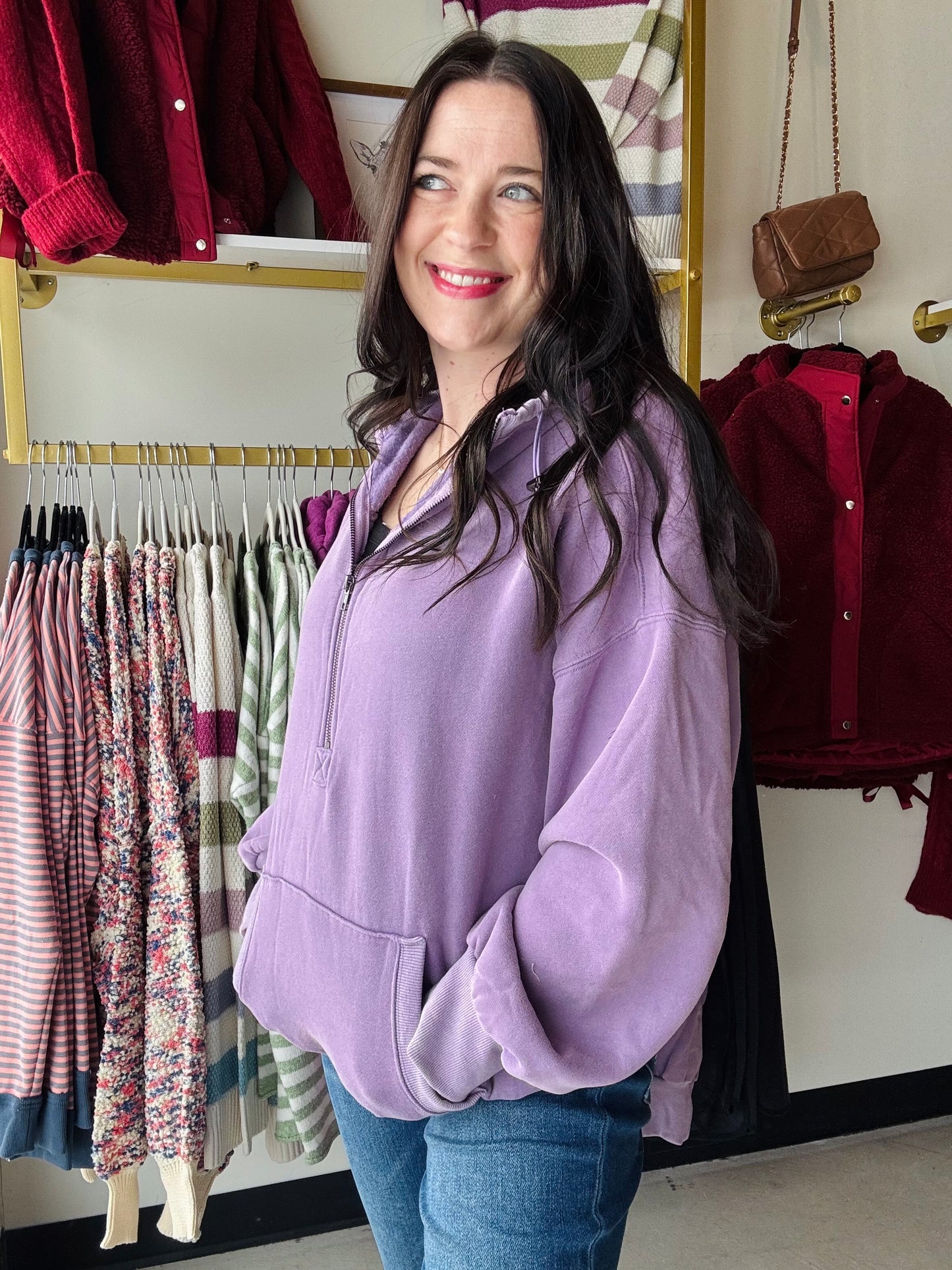 Periwinkle Elastic Hem Hoodie