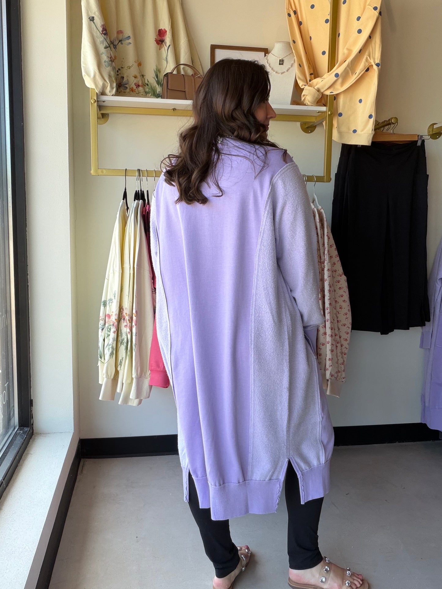 Purple Desi Sweatshirt Cardigan