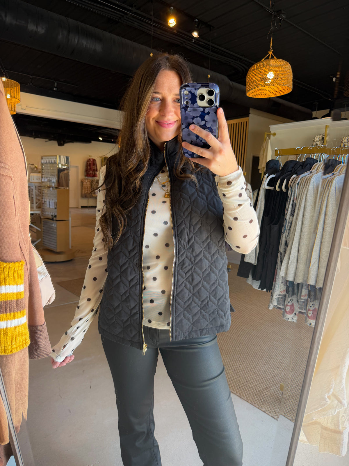 Ivory Dot Mesh Top
