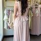 Blush Gingham Smocked Midi Dress