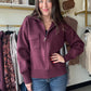 Plum Front Pocket Sweater Jacket