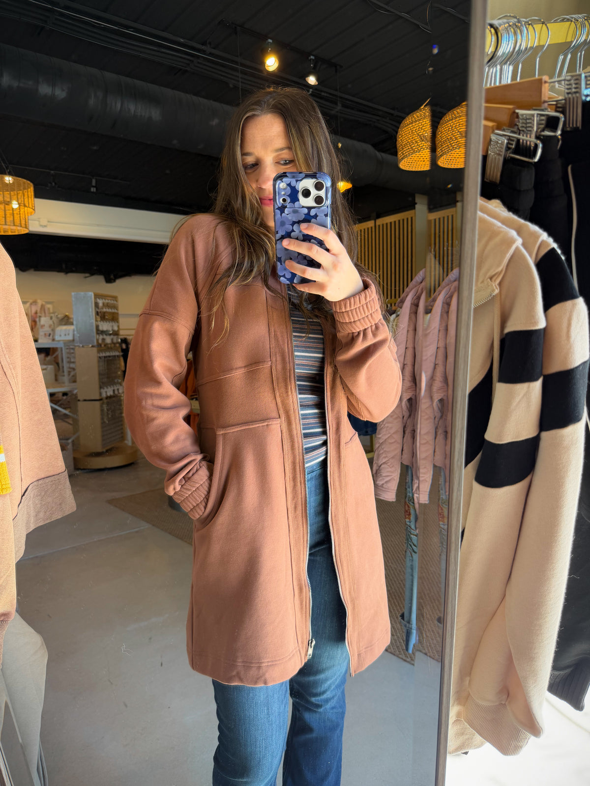 Brown Zip Up Tunic