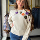 Beige Fall Floral Sweater