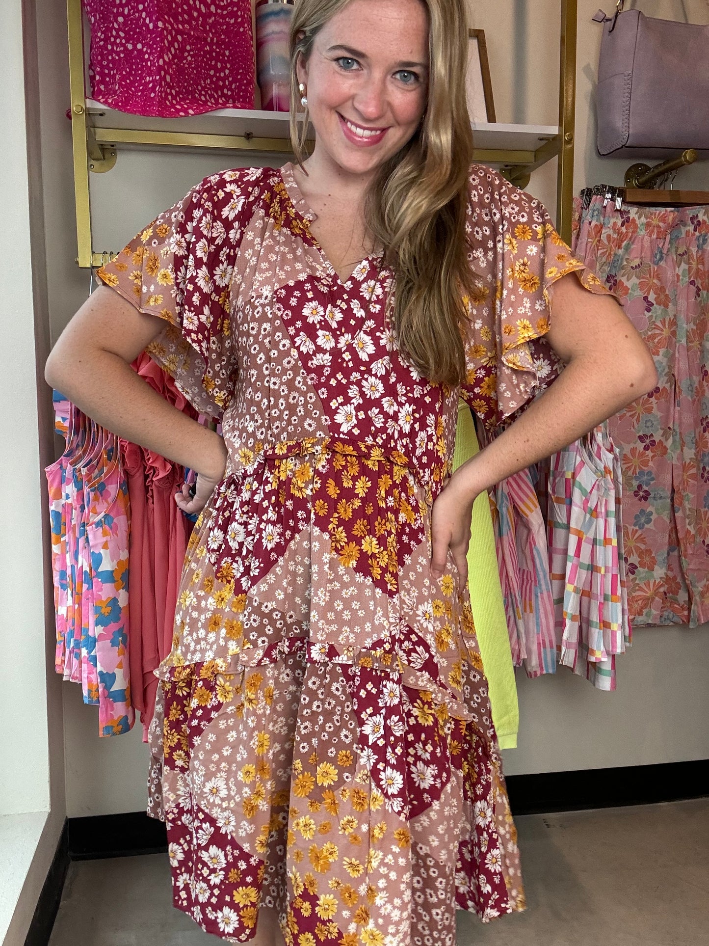 Pomegranate Printed Rayon Dress