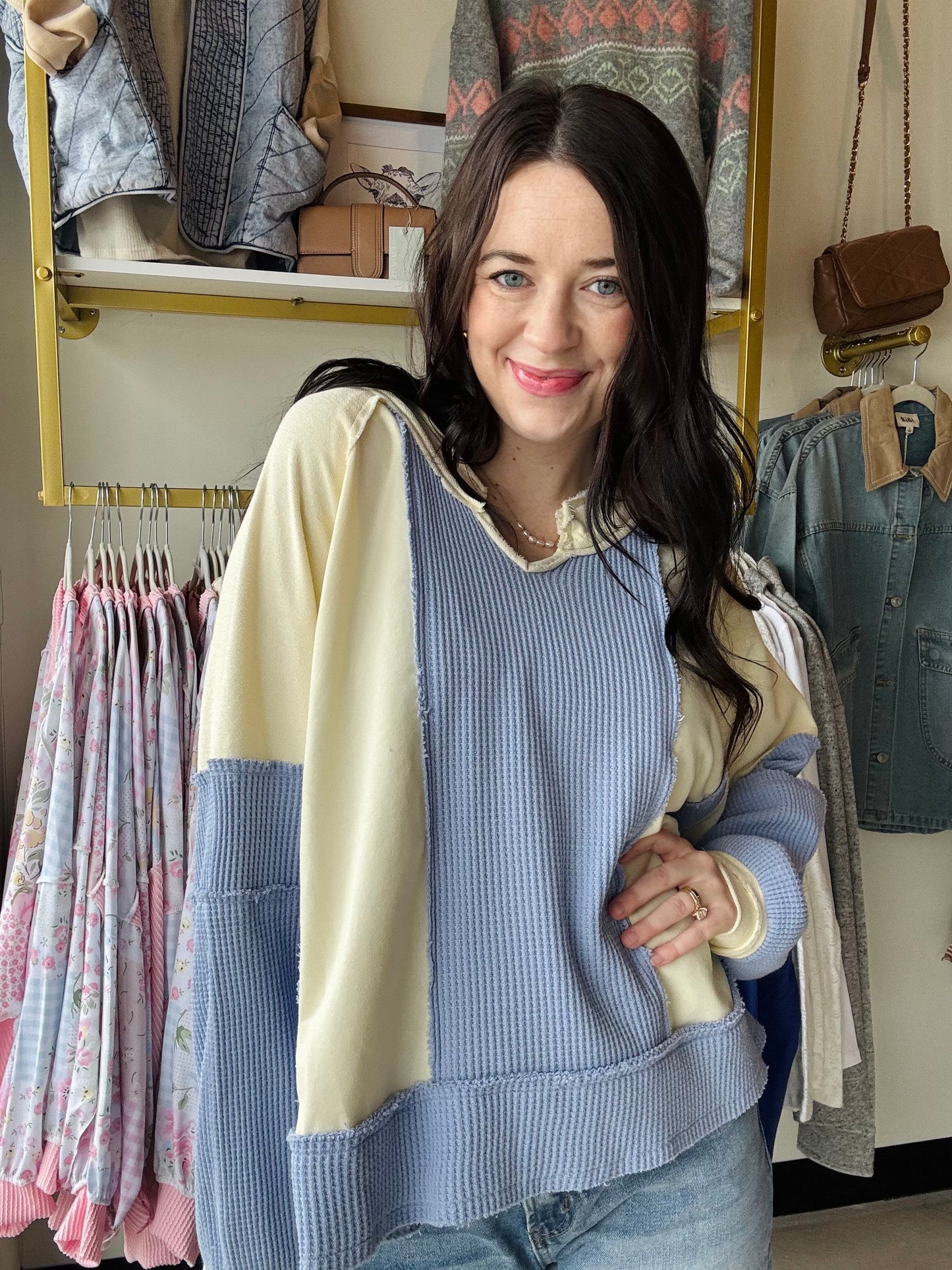 Blue Patchwork Thermal