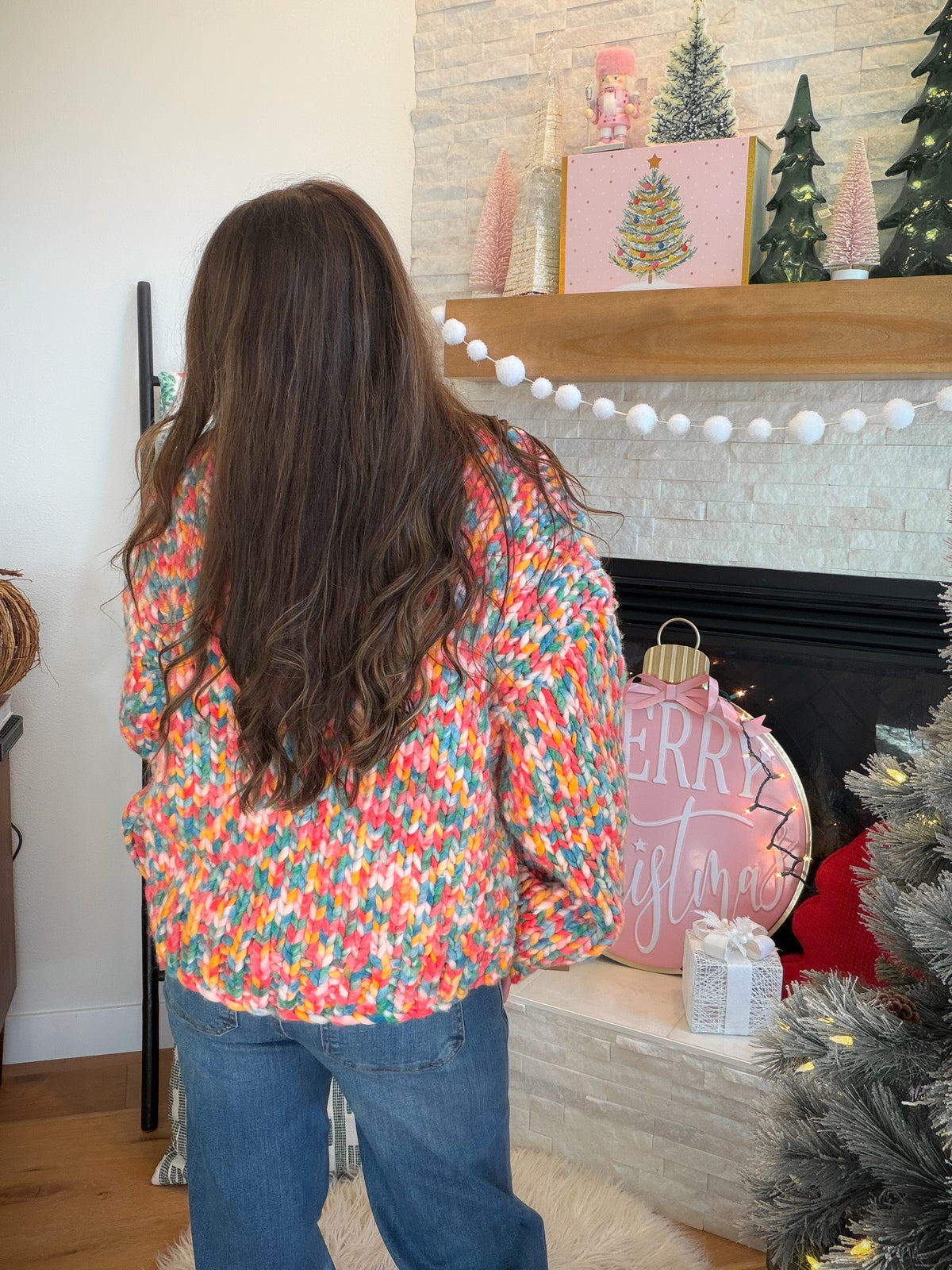 Chunky Yarn Confetti Cardigan