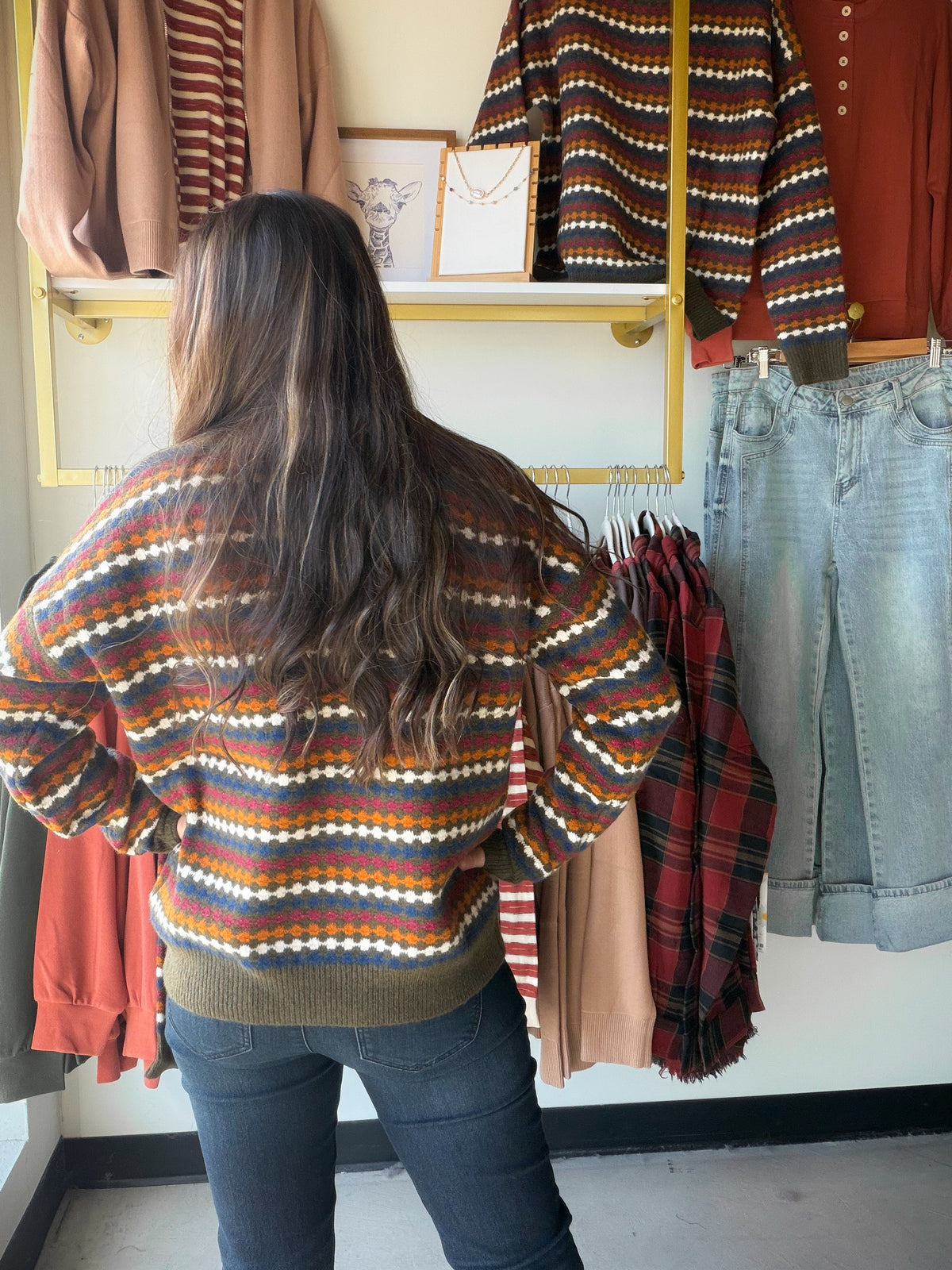 Olive Honeycomb Stripe Sweater