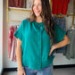 Spruce Button Trapunto Stitch Top