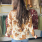 Pony Print Suede Trim Crewneck