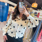 Ivory Spot Balloon Sleeve Blouse