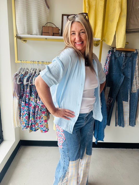 Blue Sawyer Gauze Top