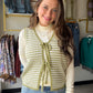 Sage Stripe Crochet Sweater Vest