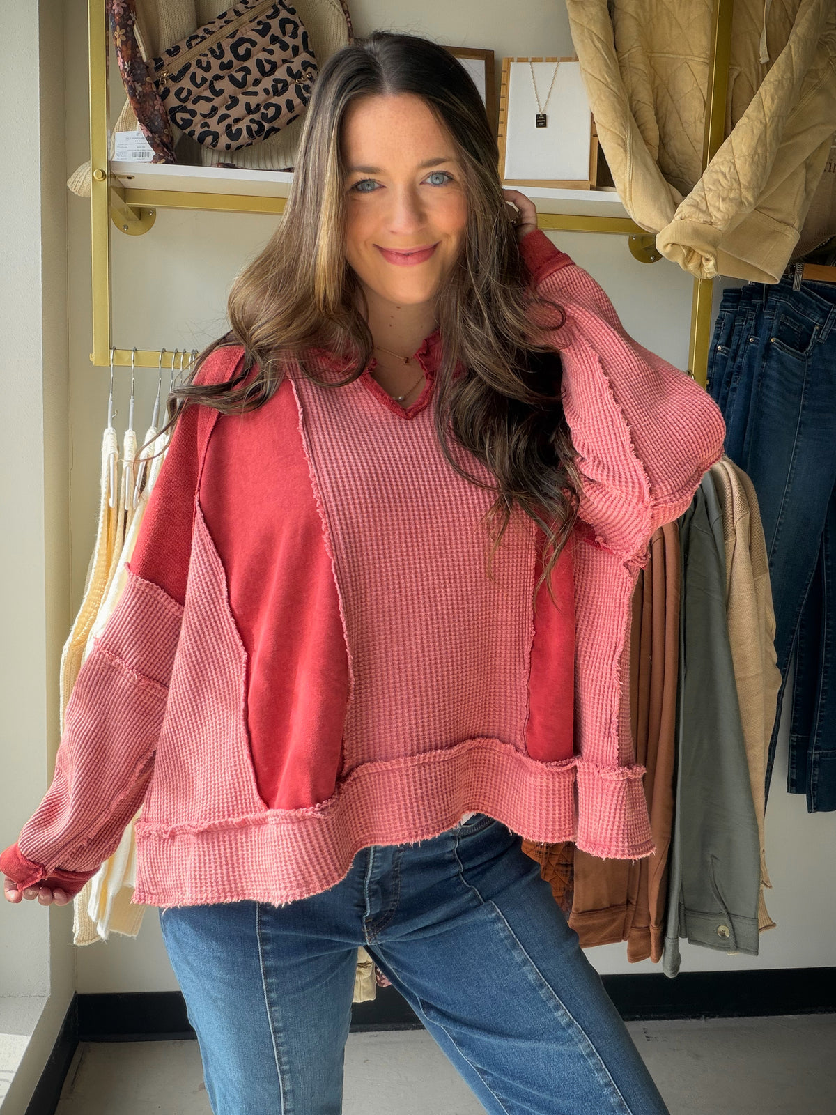 Scarlet Multi Texture Pullover