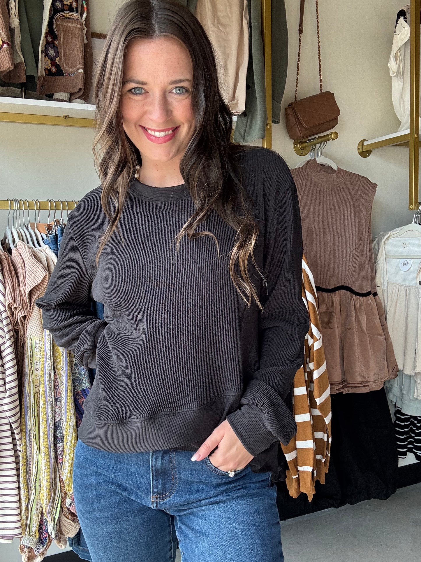 Black Asymmetrical Hem Top