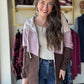 Neutral Purple Block Full Zip