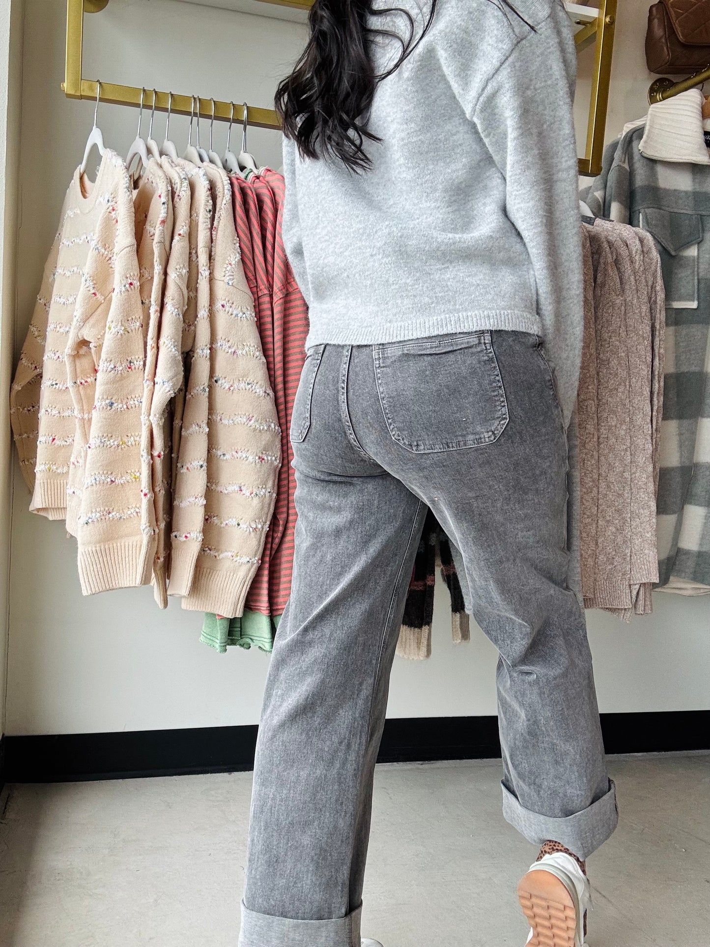 Grey Clover Front Pocket Jeans