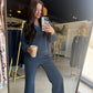 Denim Corduroy Cropped Pants