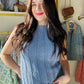 Blue Ribbed Sweater Tank