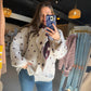 Merlot Polka Dot Scarf Cardigan