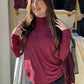 Wine Jacquard Knit Long Sleeve