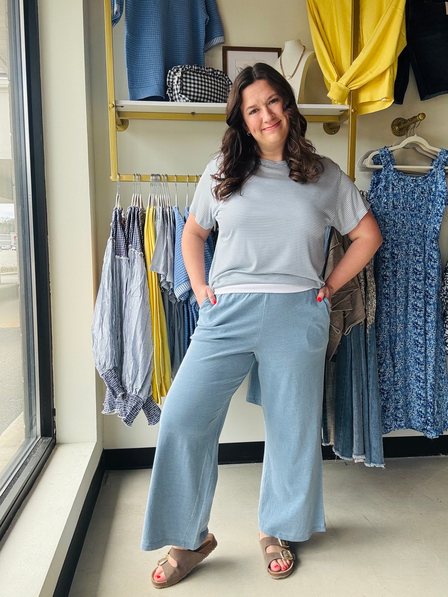 Light Blue Allium Pants