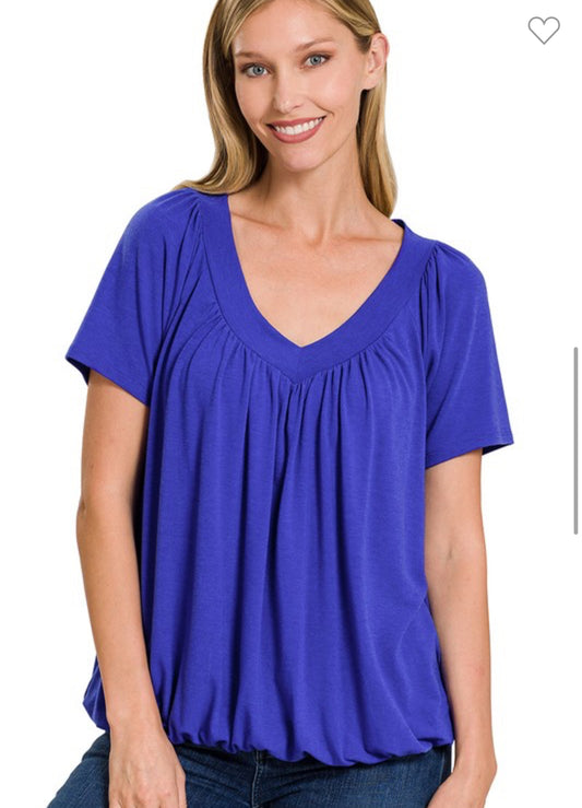 Royal Blue Shirring Top