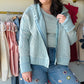 Sky Blue Mineral Waffle Hoodie Jacket