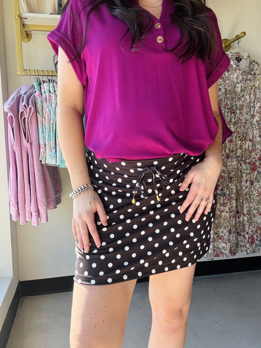 After Dark Polka Dot Skort