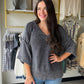 Vintage Charcoal V-Neck Sweater
