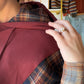 Plaid Wine Accent Hoodie