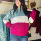 Blue Magenta Stripe Sweater