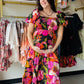 Midnight Bloom Smocked Midi Dress